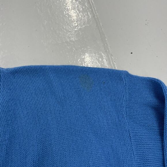 Vintage 70s Campus Blue Acrylic Cardigan - Picture 2 of 3